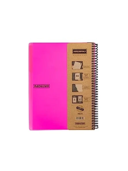 A4 Spiralli Defter, 210 Yaprak, 7 Konulu, Pembe PP Kapak ürün görseli 1