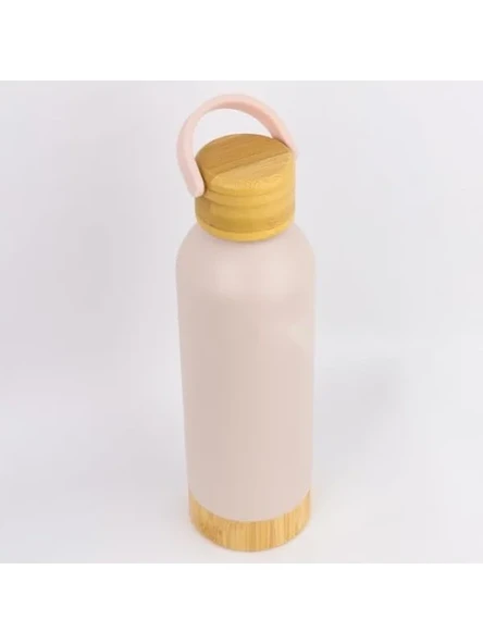 500 ml Kapasiteli Sızdırmaz Matara - Doğal Bambu Taban - Resim 3