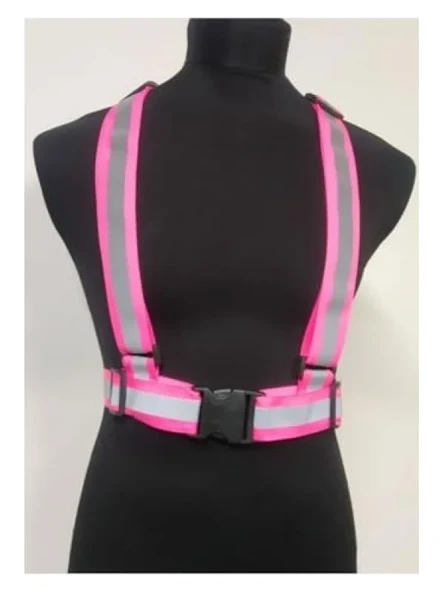Reflektörlü Pembe Motorcu Yeleği - Scooter ve Bisiklet İçin ürün görseli 1