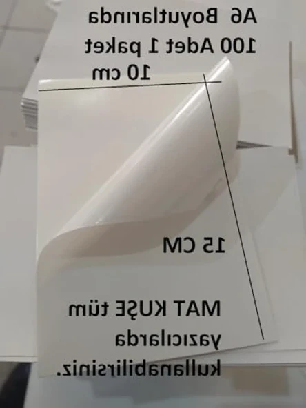 A6 Boyutunda 100 Adet Mat Kuşe Yapışkanlı Etiket - 10x15 cm ürün görseli 1