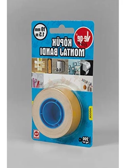 Yüksek Yapışma Gücüne Sahip 19 mm x 1.5 m Köpük Montaj Bandı ürün görseli 1