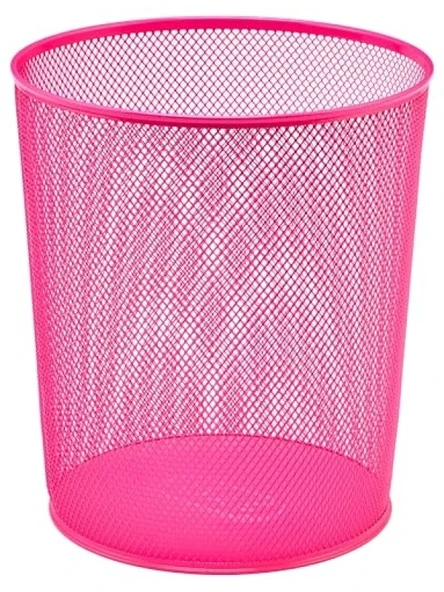 Pembe Tam Delikli Metal Çöp Kovası - 10 L Hacim ürün görseli 1