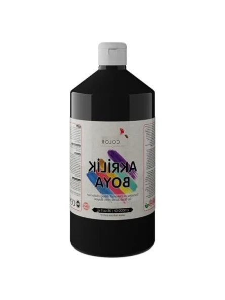 Yüksek Kaliteli Siyah Akrilik Boya - 1000gr ürün görseli 1