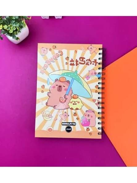 Şanslı Capybara Tasarımlı Eğlenceli Konuşan Ajanda ürün görseli 1