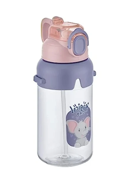 Kalın Pipetli Kilitli Kapaklı Su Matarası, 650ml ürün görseli 1