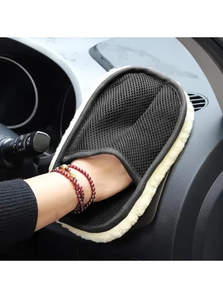 Mikrofiber Yün Araba Yıkama Eldiveni - Yumuşak ve Ergonomik ürün görseli 1