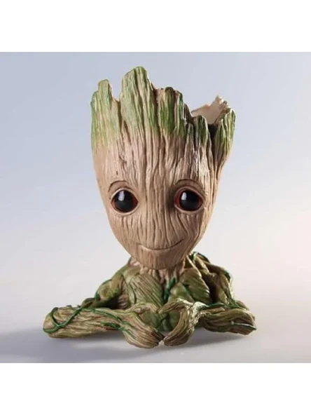 Baby Groot Figür Kalpli Saksı Kalemlik - 14 cm ürün görseli 1