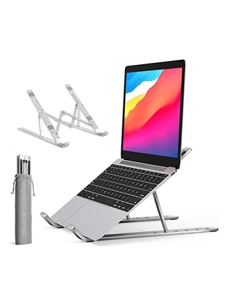 Katlanır Laptop ve Tablet Standı - Şık Siyah Tasarım ürün görseli 1