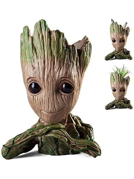 Baby Groot Figür, 15 cm Yükseklik, Eller Çenesinde Saksı ürün görseli 1