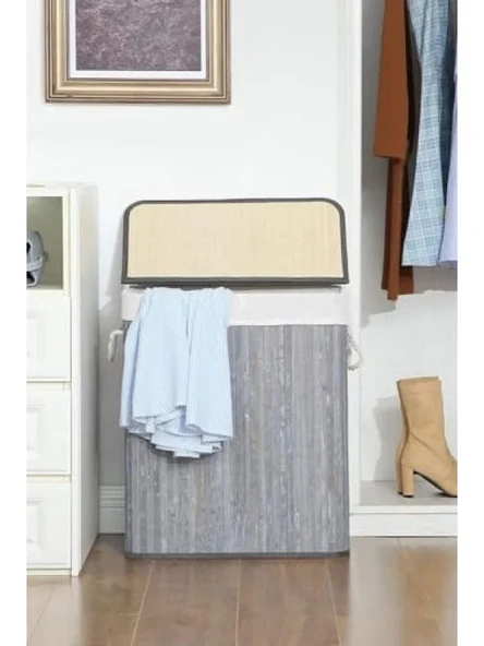 Hasır Katlanır Çamaşır Sepeti - 72 Litre - Resim 2
