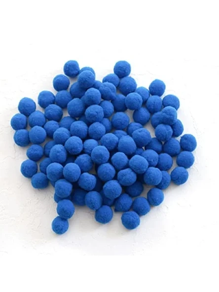 Koyu Mavi Peluş Ponpon Seti - 2.2 cm, 20 Adet ürün görseli 1