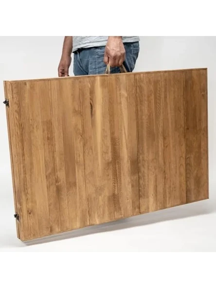 Çok Amaçlı Katlanır Ahşap Masa - 75x228 cm - Resim 3