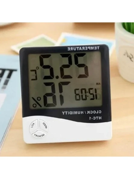 İç Mekan Sıcaklık ve Nem Ölçer - Büyük LCD Ekranlı ürün görseli 1