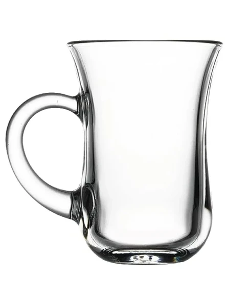 Kulplu 6'lı Çay Bardağı Seti - 140 ml Soda Camı ürün görseli 1