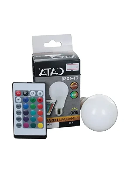Uzaktan Kumandalı RGB LED Ampul E27 - 9W, 2700K ürün görseli 1