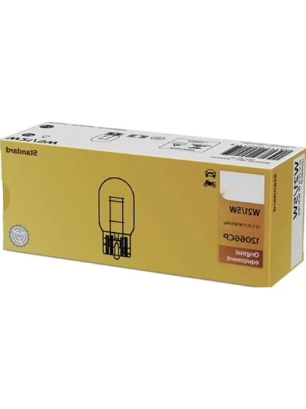W21/5W Standart Araç Ampulü - 12V, 10'lu Paket ürün görseli 1