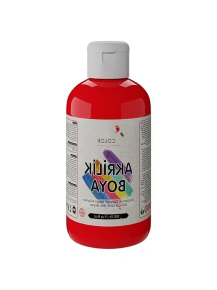 250gr Kırmızı Akrilik Boya - Yüksek Kalite ürün görseli 1