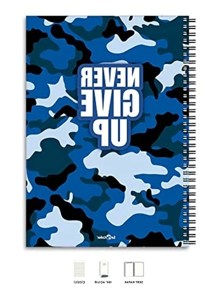 Çizgili A4 Defter - 200 Sayfa, Never Energy ürün görseli 1