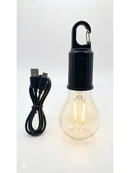 Şarjlı LED Ampul Lamba - Taşınabilir, 3 Kademeli Işık, USB ile Şarj Edilebilir ürün görseli 1