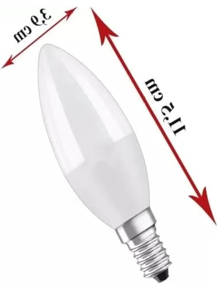 3'lü E14 Duy Sarı Işık LED Mum Ampul - 7,5W - Resim 2