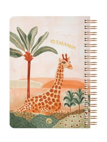 Çizgili Spiralli Defter, Zürafa Desen, 17x24 cm ürün görseli 1