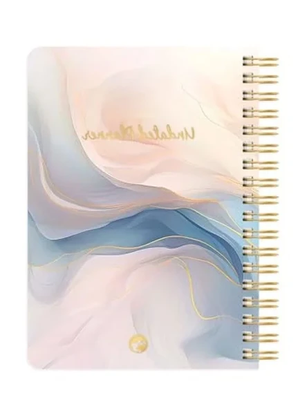 Spiralli Ajanda Defter - Marble Desen, 17x24 cm ürün görseli 1