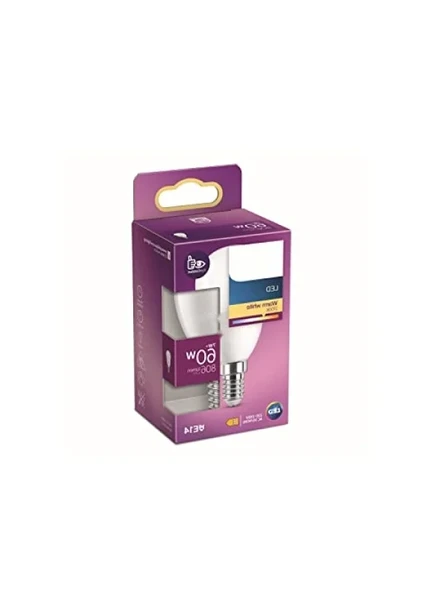 60W E14 Dim Edilmez Sıcak Beyaz LED Ampul - Tekli Paket ürün görseli 1