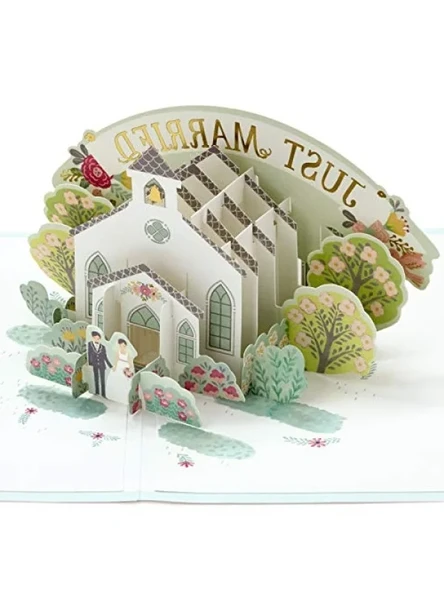 Üç Boyutlu Düğün Kutlama Kartı - Happy Wedding Day ürün görseli 1