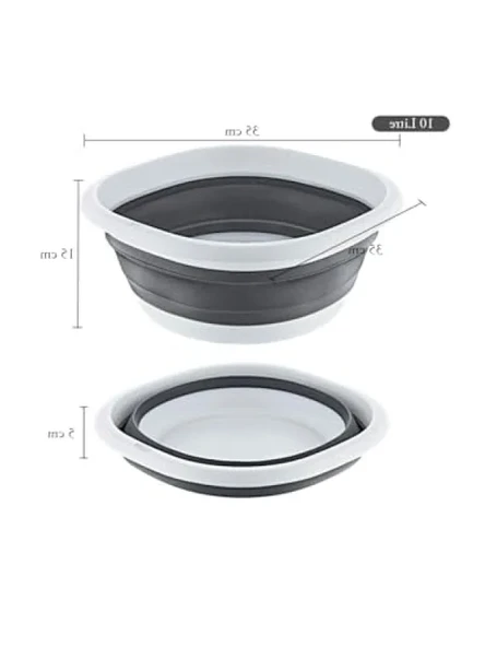 Katlanır Silikon Badya 10 Litre Kapasite - Resim 3
