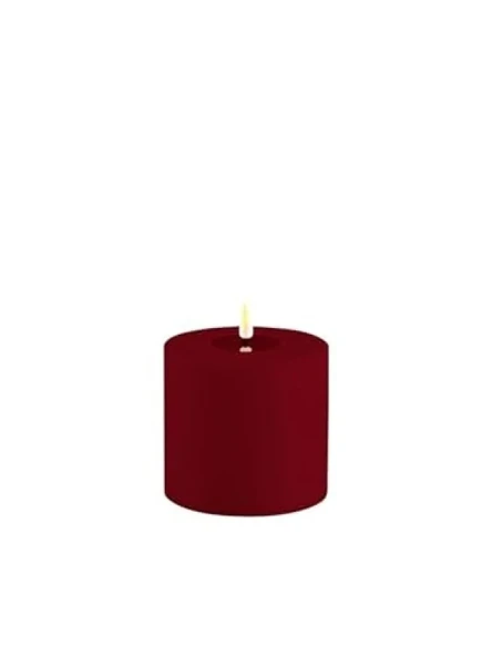 Bordo Rengi Dış Mekan Led Mum - 10x10 cm ürün görseli 1