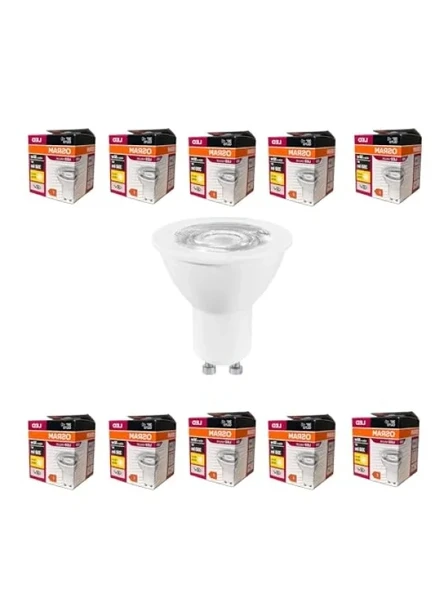 Ekonomik 10'lu GU10 LED Ampul Seti - 4,5W, 350 Lumen, 3000K Sarı Işık ürün görseli 1