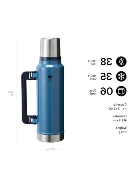 Vakumlu Çelik Termos, 1.4 Litre Mavi - Resim 2