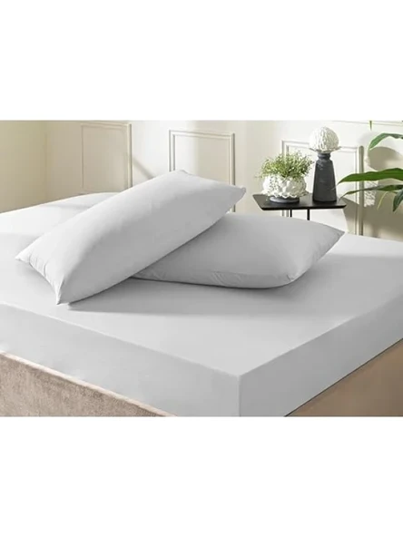 Ranforce Queen Size Fitted Çarşaf Seti - Gri ürün görseli 1