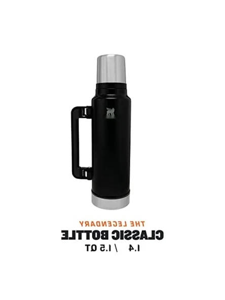 Yalıtımlı Çelik Termos, Mat Siyah, 1.4 Litre - Resim 2