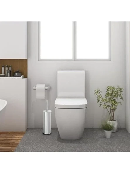 Krom Kaplama Metal WC Fırçası - Resim 3