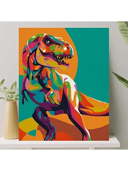 Sayılarla Boyama Tuval Seti, Dinozor Temalı (40x50 cm) ürün görseli 1