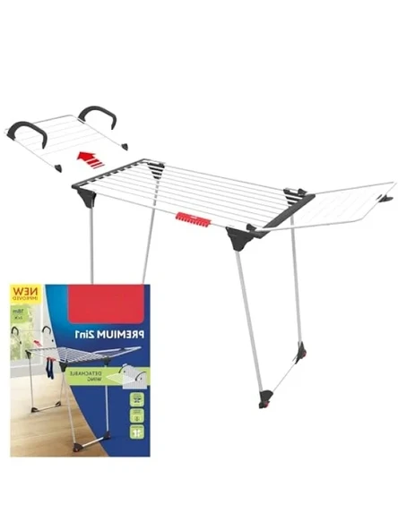 Premium 2in1 Çamaşır Askılığı - Alüminyum, 180 x 57 x 91 cm ürün görseli 1