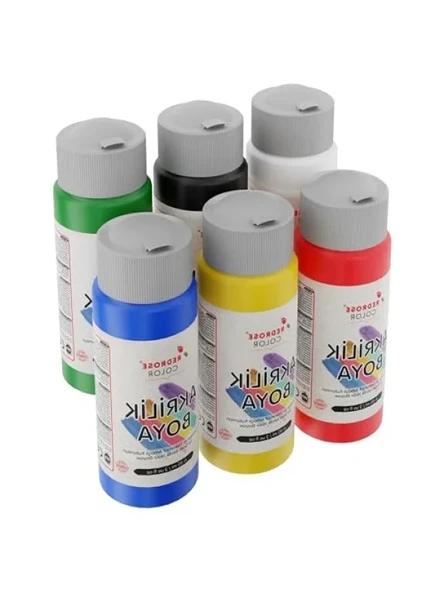 6'lı Ana Renkler Akrilik Boya Seti (6x60ml) ürün görseli 1