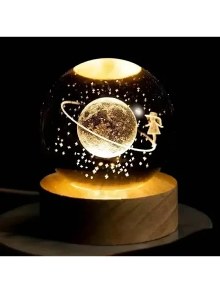 Kristal Renk Değiştiren LED Işıklı Gece Lambası, 8.5 cm ürün görseli 1