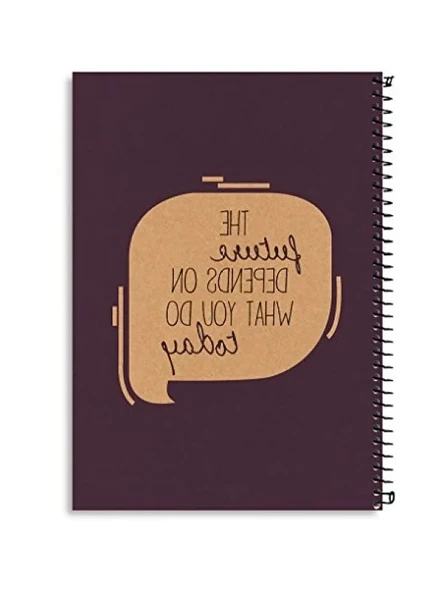 Eco Kraft Spiralli Defter - Mor, 200 Sayfa ürün görseli 1