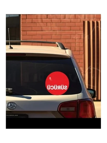 Acemi Sürücü Yazılı Kırmızı Sticker, 15x15 cm ürün görseli 1