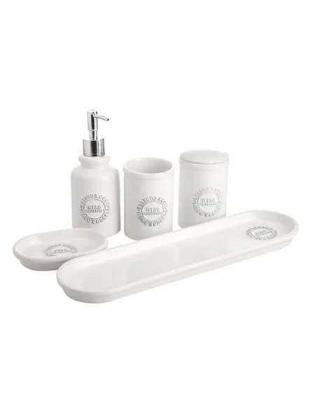 Vintage Tarzı 5'li Banyo Seti - %100 Seramik ürün görseli 1