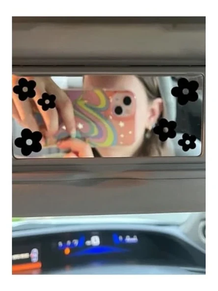 Çiçek Desenli Araba Ayna Sticker ürün görseli 1