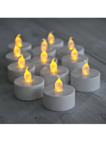 Pilli LED Tealight Mum - Sıcak Sarı Işık, Dekoratif ürün görseli 1