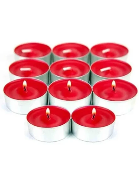 32 Adet Kırmızı Tealight Mum Seti - Uzun Yanma Süreli ve Kokulu ürün görseli 1