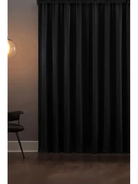 Işık Geçirmez Fon Perde – Siyah, 150x250 cm ürün görseli 1
