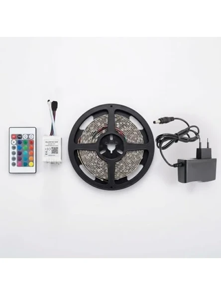 5 Metre RGB Şerit LED Işık - Suya Dayanıklı, Kumandalı, 16 Renk Seçeneği ürün görseli 1