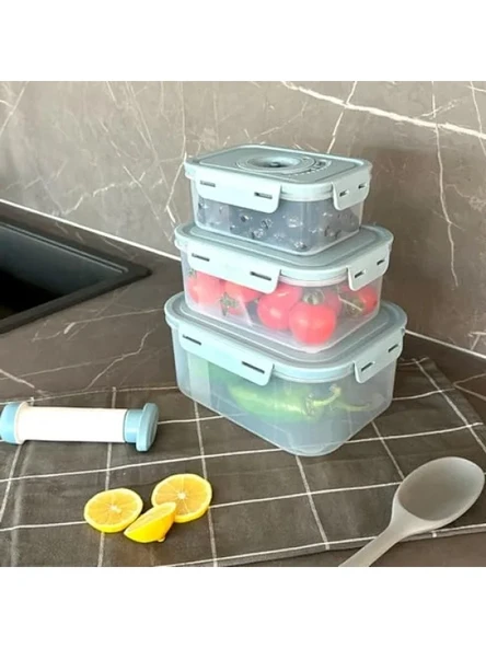 3'lü Vakumlu Ürün Saklama Kabı Seti ürün görseli 1