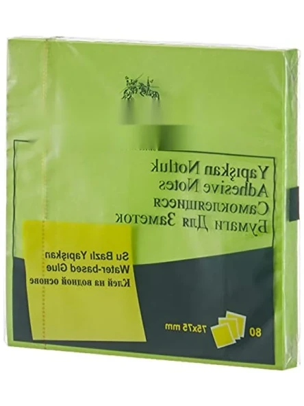 Fosforlu Yeşil Yapışkan Notluk - 75 x 75 mm ürün görseli 1