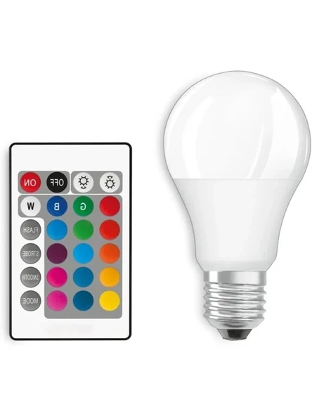 Uzaktan Kumandalı 9W RGB LED Ampul - Çoklu Renk Modları ürün görseli 1